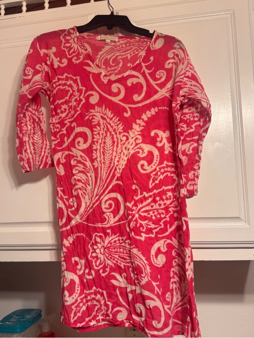 Shiraleah Pink and White Paisley Swim Coverup Tunic